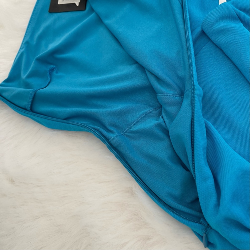 NWT Halston Ivanna Grecian Matte Jersey Aqua Turquoise Blue Formal Gown Dress - Picture 16 of 16